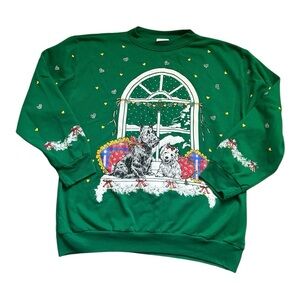 Vintage Scottie dog 80s Holiday crewneck Size Large